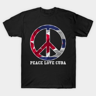 Peace Love Cuba Free Cuba Libre Cuban Flag Pride Vintage T-Shirt